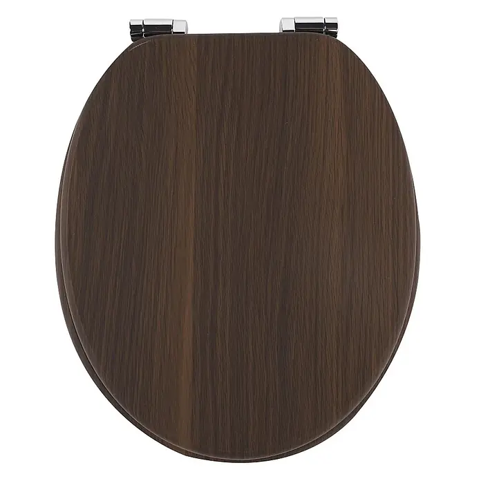 SAINOS WC-Sitz MDF WC-Sitz, Braun, Universal-O-Form, Absenkautomatik, Unten - MDF, Braun, Mit Absenkautomatik