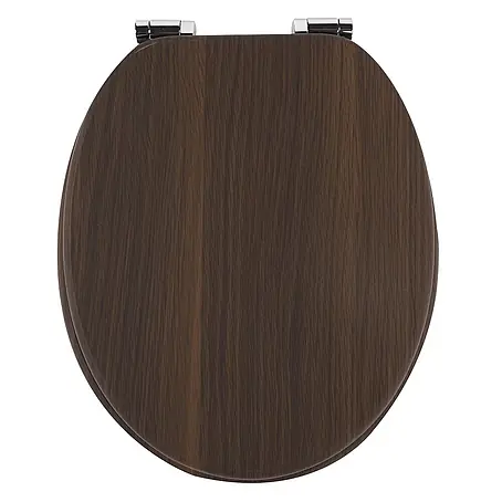 SAINOS  WC-Sitz MDF WC-Sitz, Braun, Universal-O-Form, Absenkautomatik, Unten