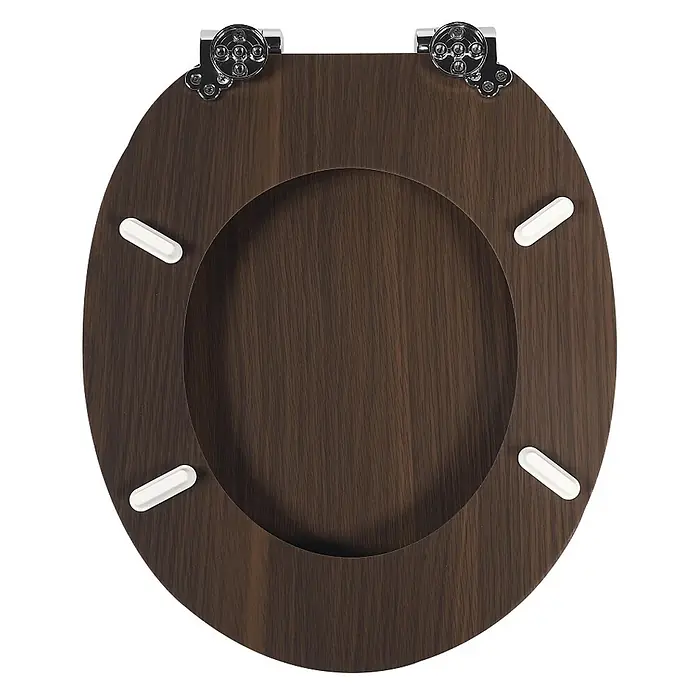 SAINOS WC-Sitz MDF WC-Sitz, Braun, Universal-O-Form, Absenkautomatik, Unten - MDF, Braun, Mit Absenkautomatik