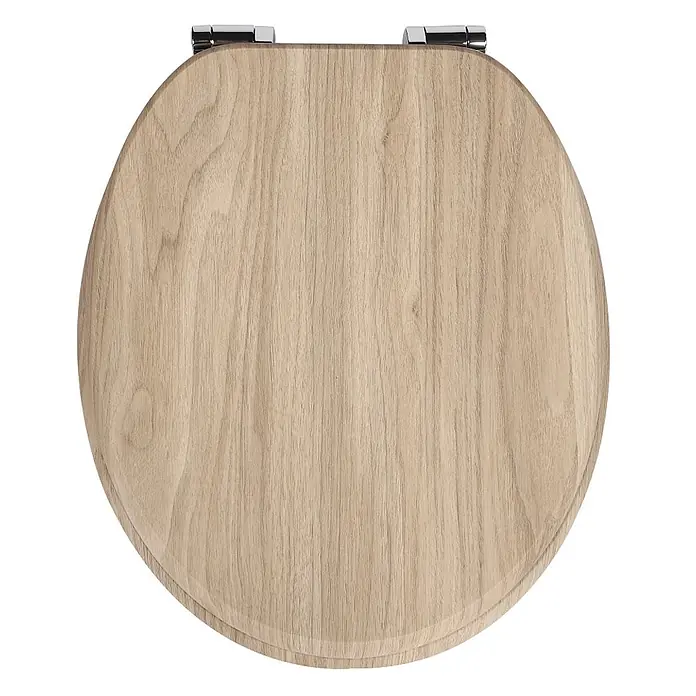 SAINOS WC-Sitz MDF WC-Sitz, Beige, Universal-O-Form, Absenkautomatik, Unten - MDF, Beige, Mit Absenkautomatik