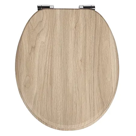 SAINOS  WC-Sitz MDF WC-Sitz, Beige, Universal-O-Form, Absenkautomatik, Unten