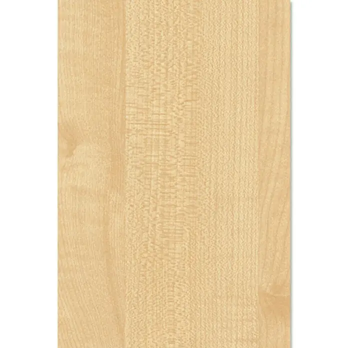 Spanplatte nach Maß I - Stärke: 16 mm, L x B: 280 x 207 cm, Ahorn - Nahaufnahme eines hellen, gemaserten Holzfurniers mit subtilen Mustern. Die natürliche Maserung sorgt für eine warme, organische Ästhetik.