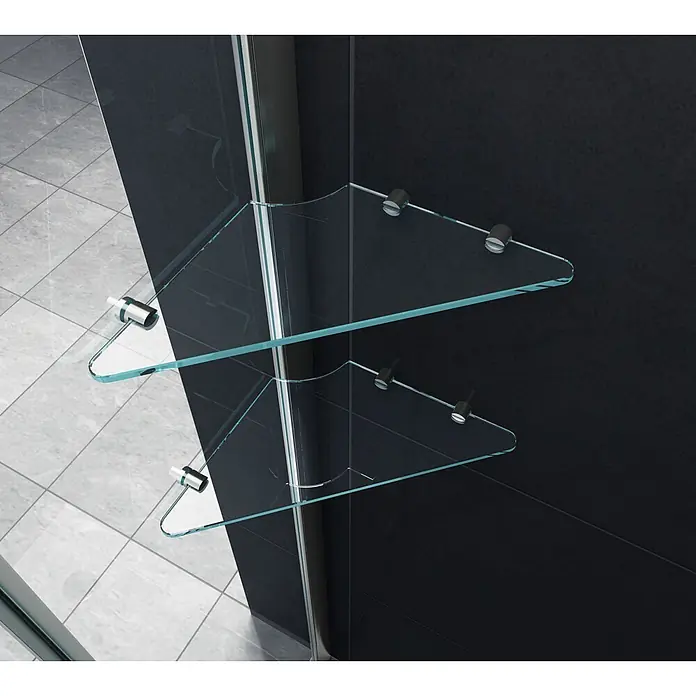 Glasdeals Eckdusche PENTAGONO 100 x 100 x 195 cm - 100 x 100 x 195 cm, Beschichtet, Chrom, Stärke: 8 mm