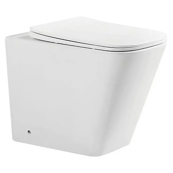 Glasdeals Stand-WC BTW-6055 spülrandlos - Spülrandlos, Ohne Spezialglasur, Spülform: Tief, WC Abgang: Waagerecht, Weiß