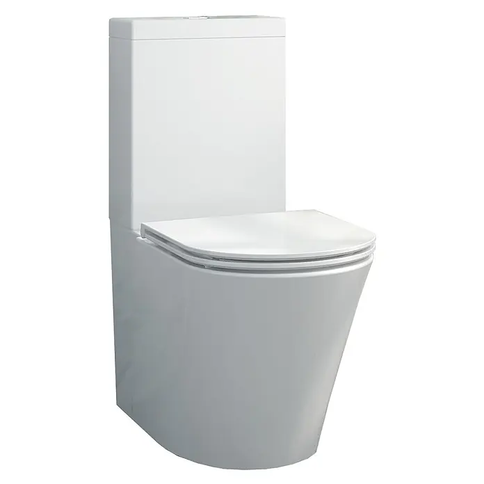 Glasdeals Stand-WC BTWS-6012 spülrandlos - Spülrandlos, Ohne Spezialglasur, Spülform: Tief, WC Abgang: Waagerecht, Weiß