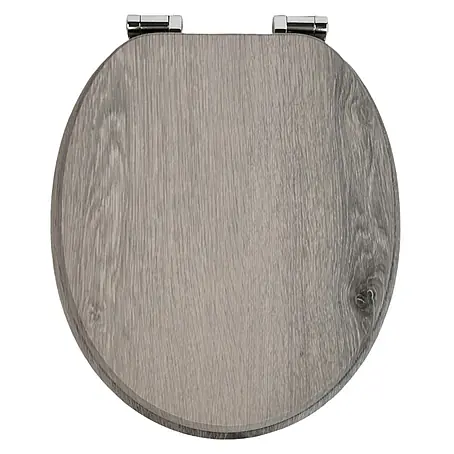 SAINOS  WC-Sitz MDF WC-Sitz, Braun Holzoptik, Universal-O-Form, Absenkautomatik, Unten