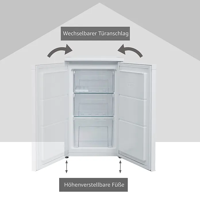 Telefunken Tiefkühlschrank CF-34-101-W - Nutzinhalt Gesamt: 63 l, 51 cm x 480 mm x 821 mm, Weiß