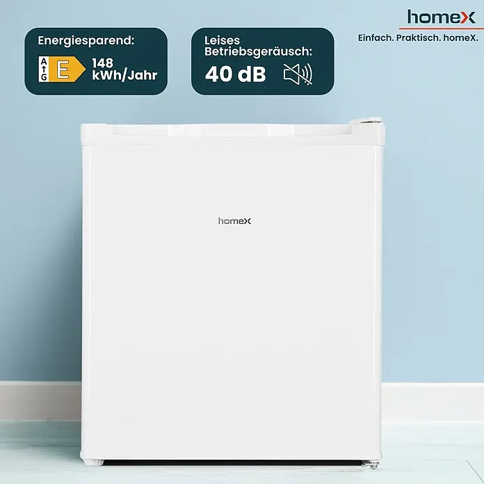 homeX Tiefkühlschrank FM1015-W - Nutzinhalt Gesamt: 33 l, 47 cm x 440 mm x 510 mm, Weiß