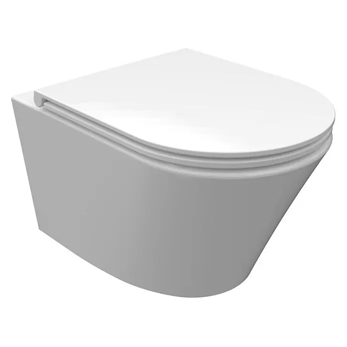 Glasdeals Wand-WC WHR-6011 spülrandlos - Spülrandlos, Ohne Spezialglasur, Weiß