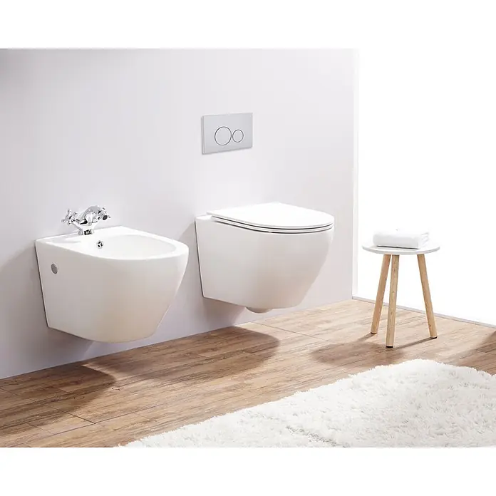 Glasdeals Wand-WC WHR-6071 spülrandlos matt-weiß - Spülrandlos, Ohne Spezialglasur, Weiß