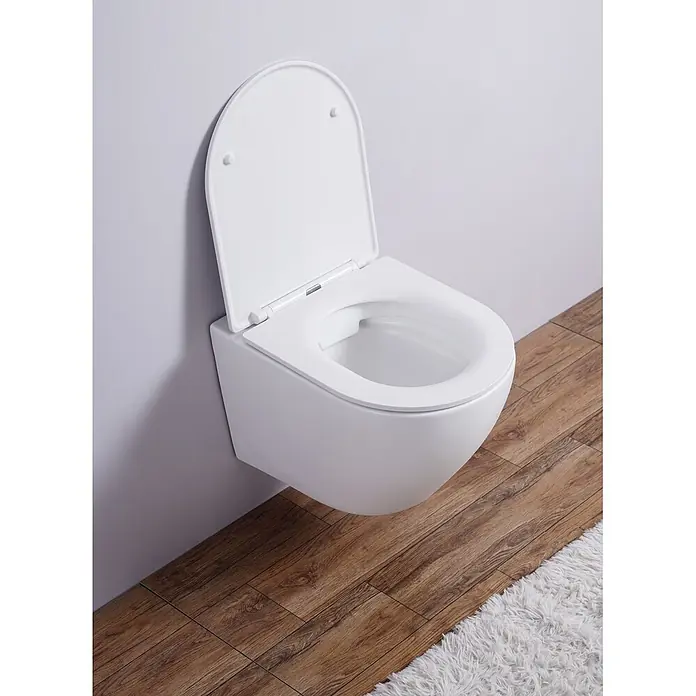 Glasdeals Wand-WC WHR-6071 spülrandlos matt-weiß - Spülrandlos, Ohne Spezialglasur, Weiß