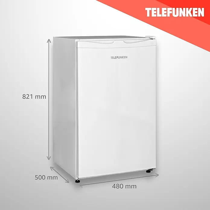 Telefunken Vollraumkühlschrank CF-31-121-W - Nutzinhalt Gesamt: 90 l, 50 cm x 480 mm x 830 mm, Weiß