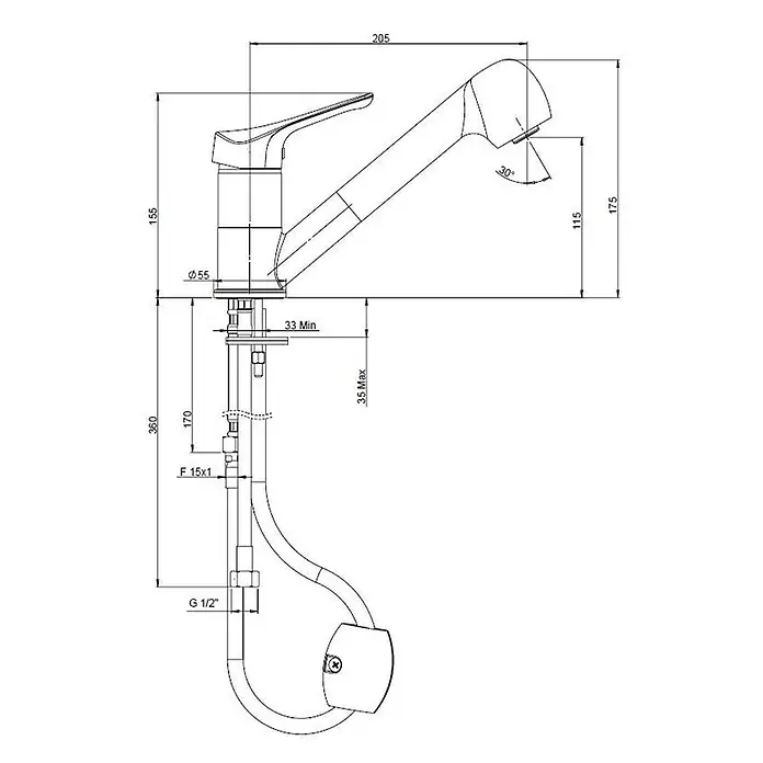 Kiamami Valentina Spültischarmatur - Cromato