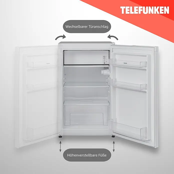 Telefunken Kühl-Gefrierkombination CF-33-101-W2 - Nutzinhalt Gesamt: 89 l, 50 cm x 480 mm x 821 mm, Weiß