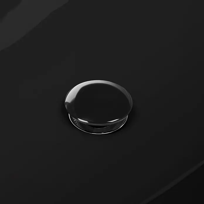 LuxeBath Standventil Universal Schwarzglänzend Keramikdeckel mit Überlauf - Schwarzglänzend