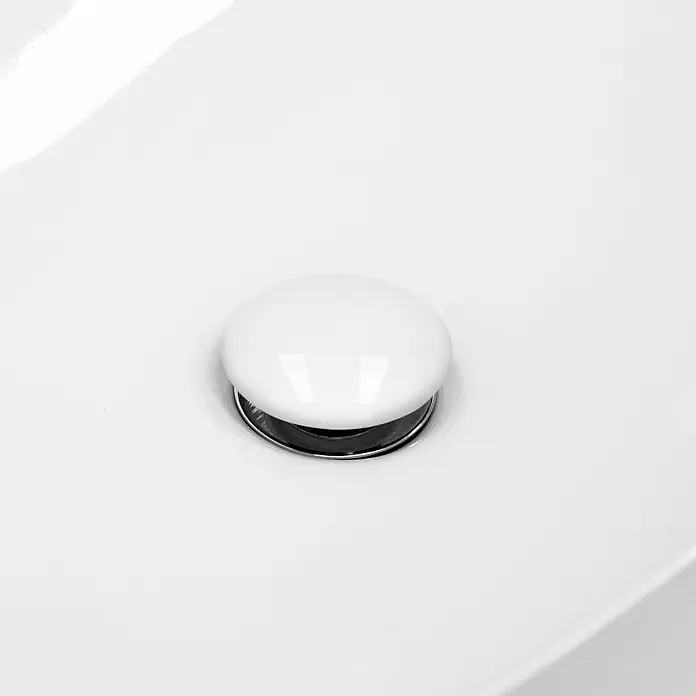 LuxeBath Standventil Universal Weiß Keramikdeckel ohne Überlauf - Weiß