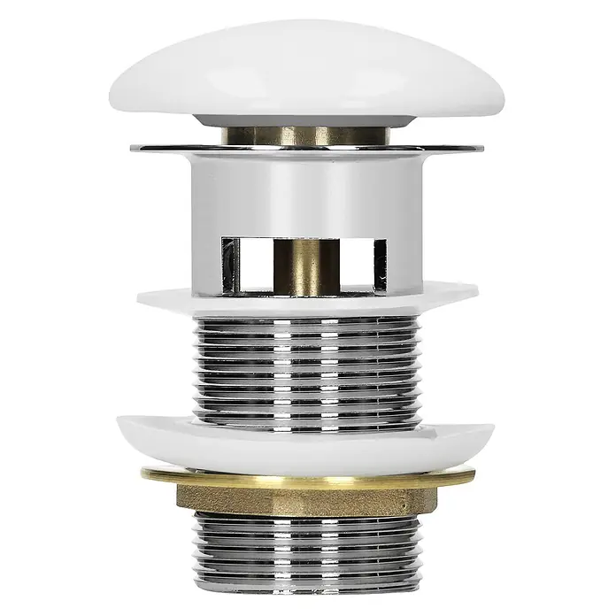 LuxeBath Standventil Universal Weiß mit Überlauf und Keramikdeckel - Weiß