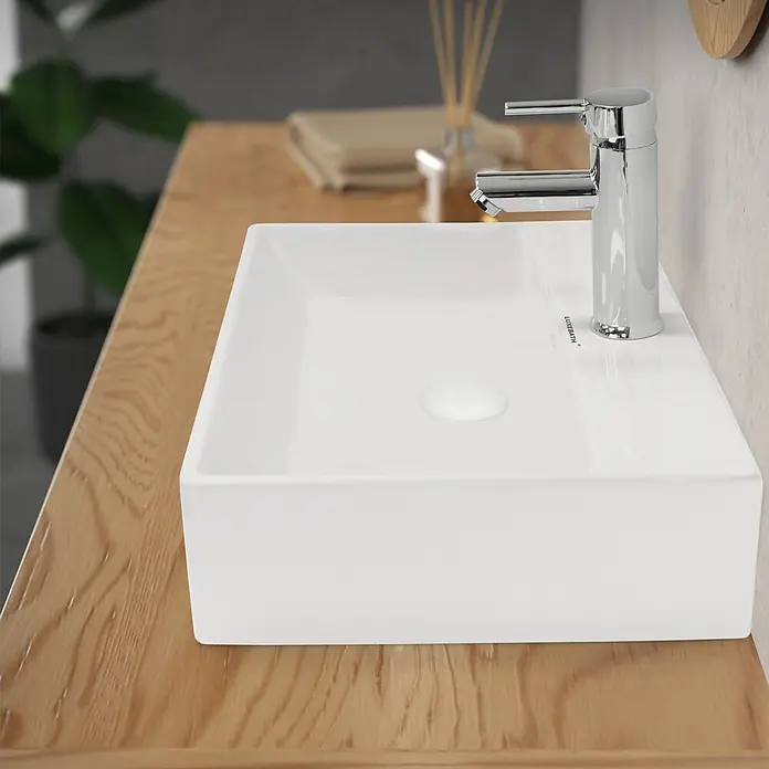 LuxeBath Standventil Universal Weiß mit Überlauf und Keramikdeckel - Weiß