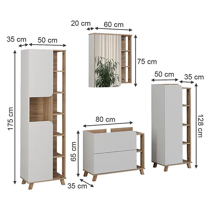 Vicco Badmöbel-Set - Weiß
