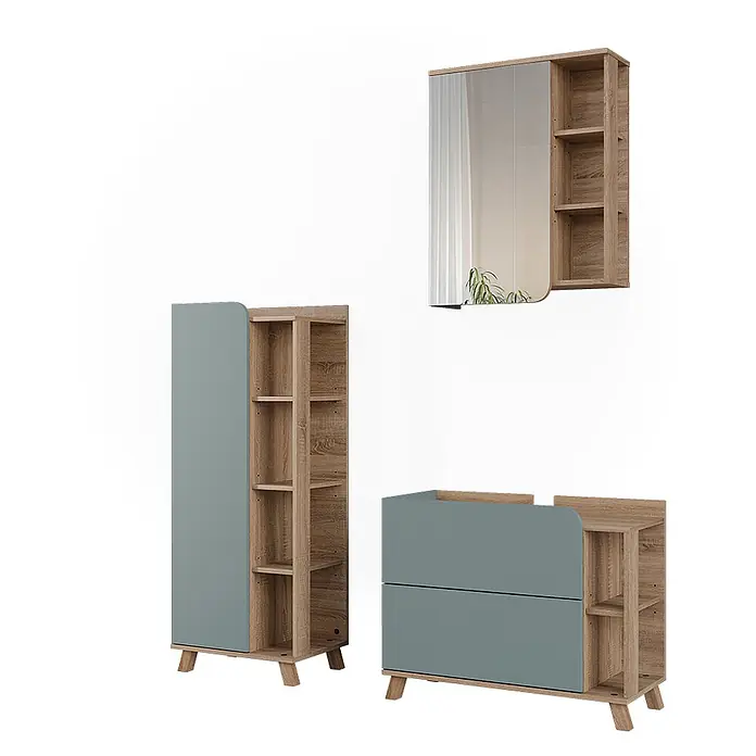Vicco Badmöbel-Set - Blau, Matt