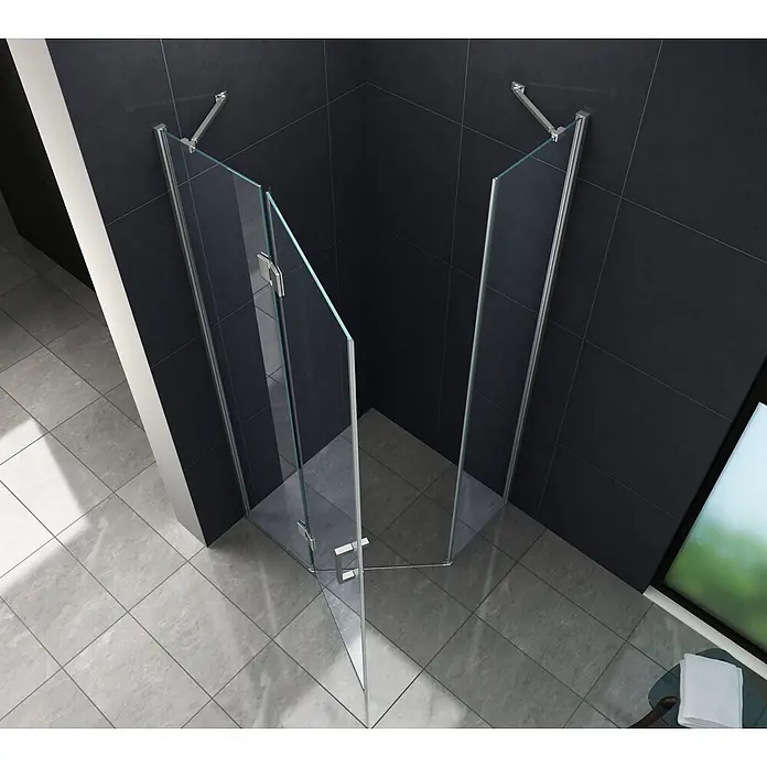 Glasdeals Eckdusche VERTEX 100 x 100 x 195 cm - 100 x 100 x 195 cm, Beschichtet, Chrom, Stärke: 8 mm