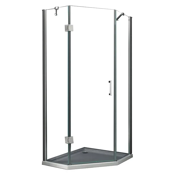 Glasdeals Eckdusche VERTEX 100 x 100 x 195 cm - 100 x 100 x 195 cm, Beschichtet, Chrom, Stärke: 8 mm