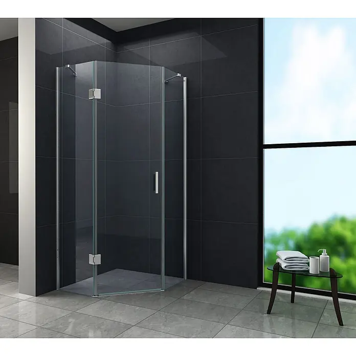 Glasdeals Eckdusche VERTEX 100 x 100 x 195 cm - 100 x 100 x 195 cm, Beschichtet, Chrom, Stärke: 8 mm