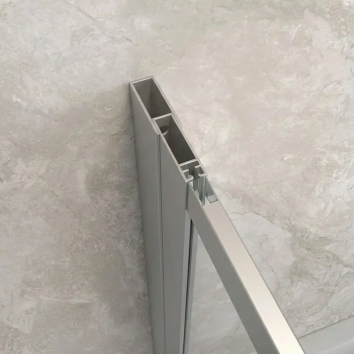 Interpromo Badewannenaufsatz 3-teilig ESG-Glas 129 x 140 cm faltbar mit Seitenwand Alunatur - B x H: 129 x 140 cm, 4 Stk., Alu-Natur