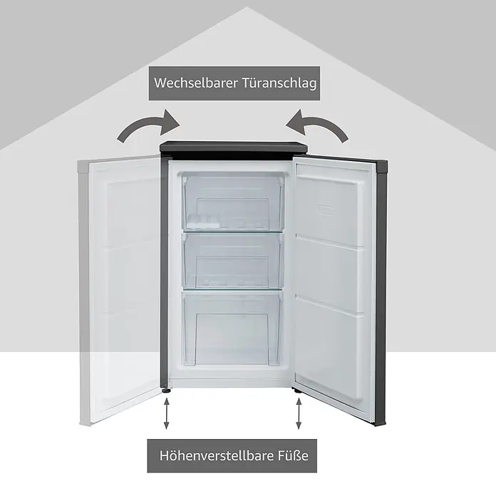 Telefunken Tiefkühlschrank CF-34-101-B - Nutzinhalt Gesamt: 63 l, 51 cm x 480 mm x 821 mm, Schwarz