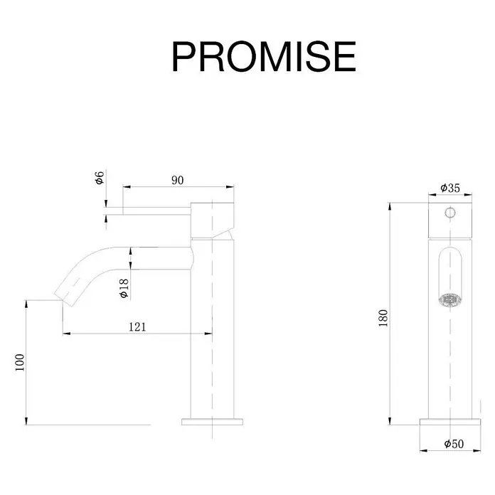 Poalgi Waschtischarmatur Promise - Gebürstetes Nickel, Seidenmatt
