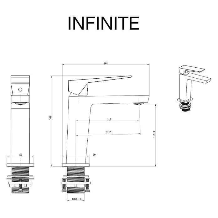 Poalgi Waschtischarmatur Infinite - Chrom, Glänzend