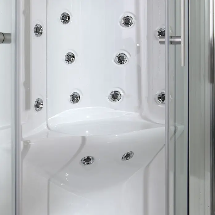 Kiamami Valentina Komplettdusche - 1.100 x 700 x 2.200 cm, Transparent, Weiß