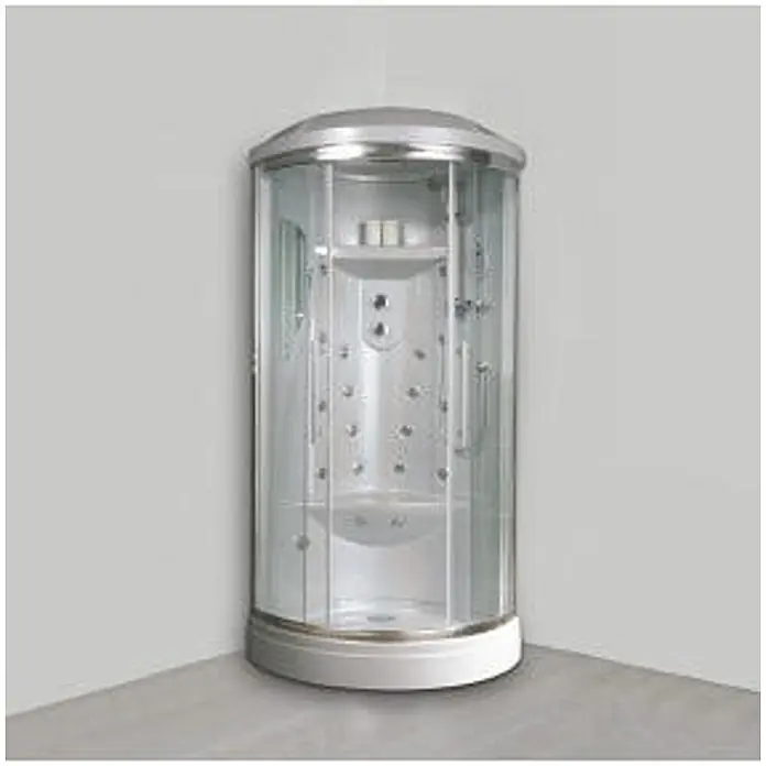 Kiamami Valentina Komplettdusche - 900 x 900 x 2.200 cm, Transparent, Weiß