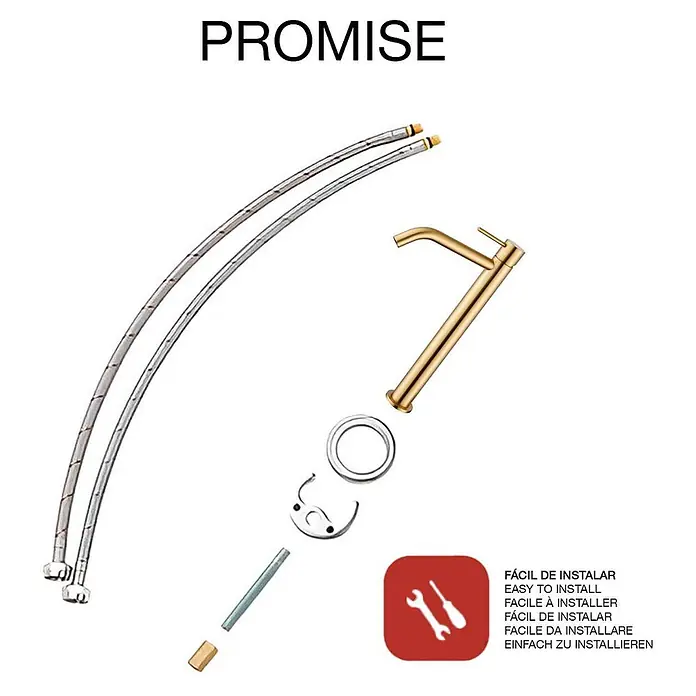 Poalgi Waschtischarmatur Promise - Gebürstetes Gold, Seidenmatt