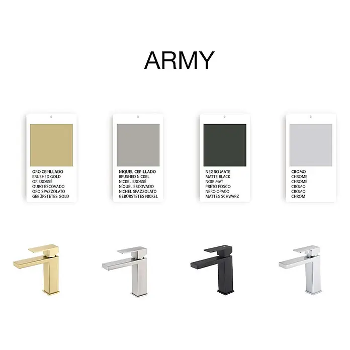 Poalgi Waschtischarmatur Army - Gebürstetes Nickel, Seidenmatt