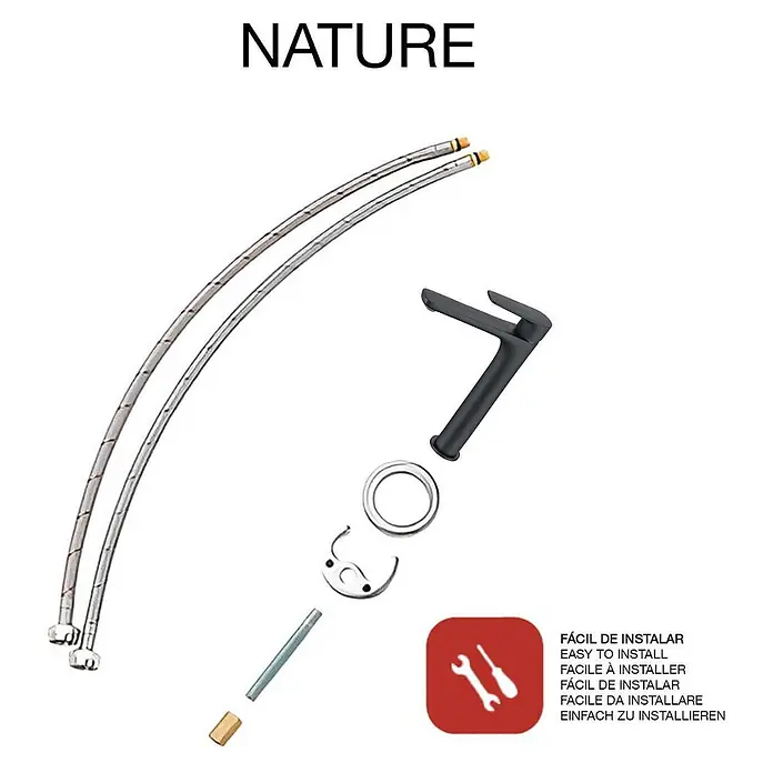 Poalgi Waschtischarmatur Nature - Mattschwarz, Matt