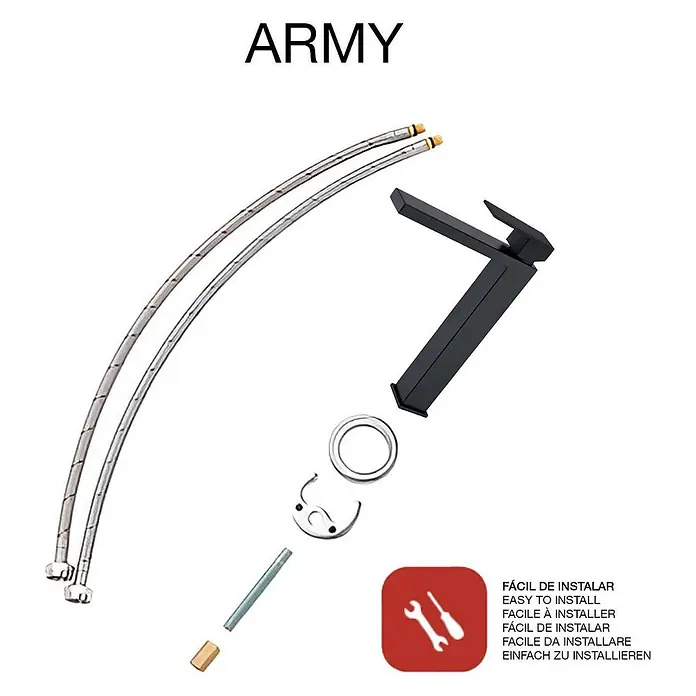 Poalgi Waschtischarmatur Army - Mattschwarz, Matt