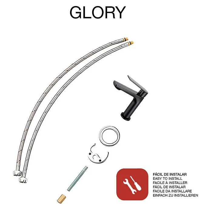 Poalgi Waschtischarmatur Glory - Schwarzer Kristall, Glänzend