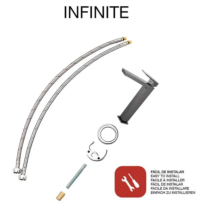 Poalgi Waschtischarmatur Infinite - Schwarzer Kristall, Glänzend