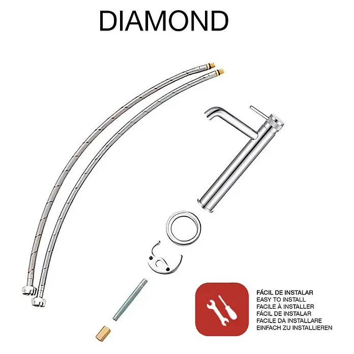 Poalgi Waschtischarmatur Diamond - Chrom, Glänzend