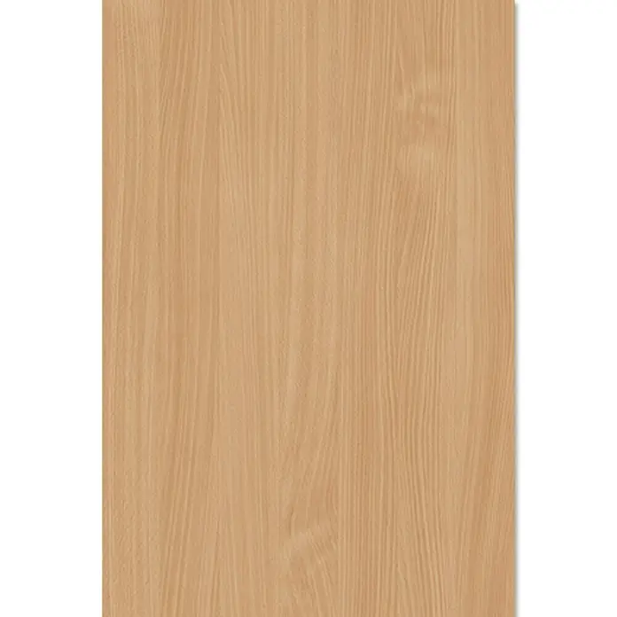Hartfaserplatte nach Maß - Buche, Max. Zuschnittsmaß: 2.800 x 2.070 mm, Stärke: 3 mm - Nahaufnahme der warmen Textur einer Holzplatte, die die natürliche Maserung und Farbe hervorhebt. Ideal für Möbeldesigns.