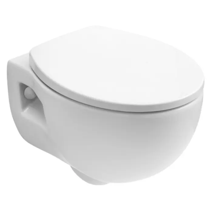 Kiamami Valentina Wand-WC-Kombination - Mit Spülrand, WC Abgang: Senkrecht, Weiß