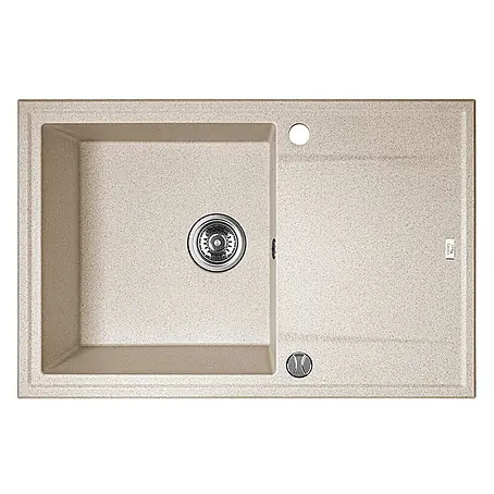 Bad Land  Einbauspüle MEGALO Granitspüle 50 x 78 cm Beige, Einzelbecken, lange Abtropffl., Siphon
