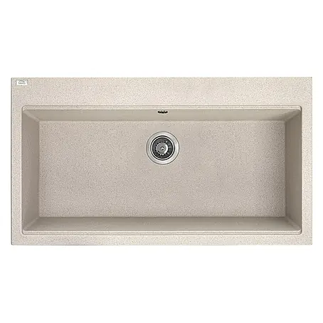 Bad Land  Einbauspüle TAU Granitspüle 50 x 90 cm Beige, Einzelbecken, Siphon