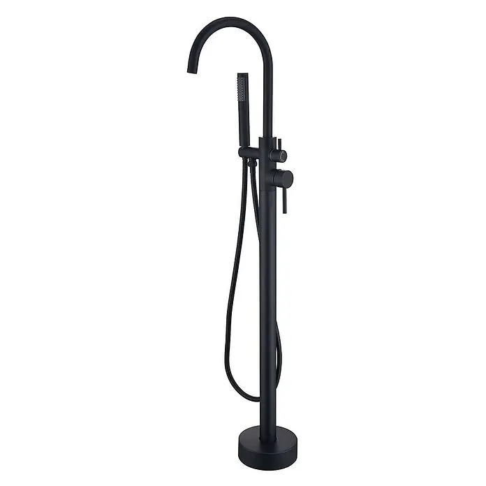 Poalgi Badewannenstandarmatur ALPHA - Höhe: 117,5 cm, Mattschwarz, Matt