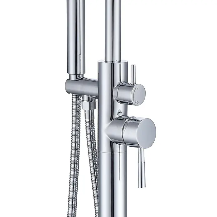 Poalgi Badewannenstandarmatur ALPHA - Höhe: 117,5 cm, Chrom, Glänzend