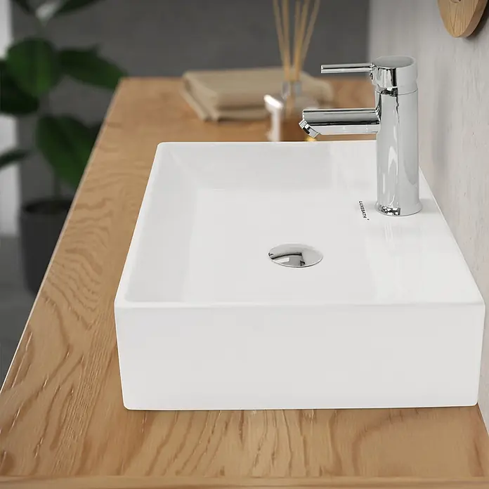 LuxeBath Standventil Messing verchromt ohne Überlauf Universal Silber - Chrom