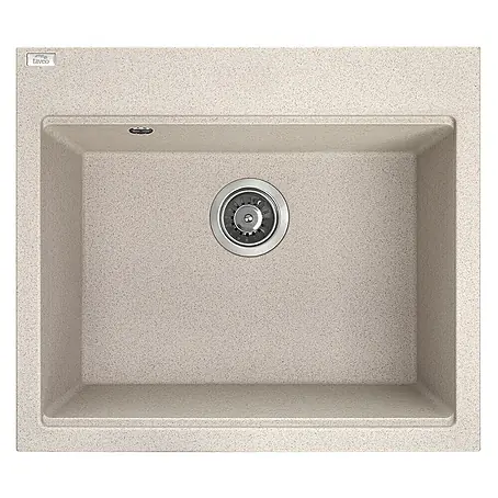 Bad Land  Einbauspüle TAU Granitspüle 50 x 57 cm Beige, Einzelbecken, Siphon