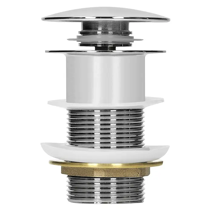 LuxeBath Standventil Messing verchromt ohne Überlauf Universal Silber - Chrom