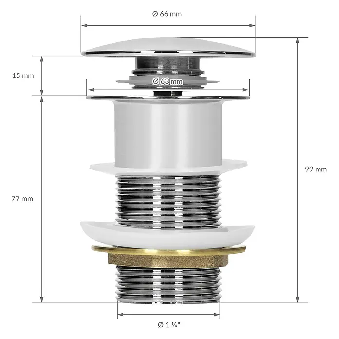 LuxeBath Standventil Messing verchromt ohne Überlauf Universal Silber - Chrom